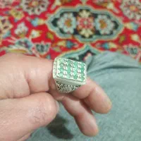 انگشتر نقره زمرد دست ساز