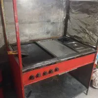 فر ساندویچ و میز کار استیل و سینک و فر پیتزا