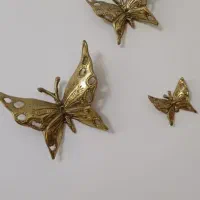 پروانه برنزی سه تایی دیوار کوب