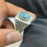 انگشتر جواهری توپاز معدنی