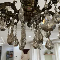 لوستر برنجی ۵ شاخه|لوستر و چراغ آویز|چالوس, |دیوار