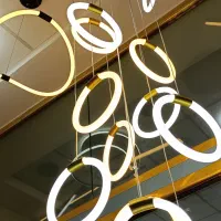 لوستر سقفی بلند طرح حلقه بارفیکس ۱۵ شاخه|لوستر و چراغ آویز|تهران, شهرک چیتگر|دیوار