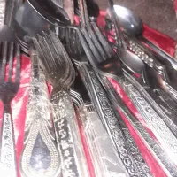 قاشق نقره وچنگال استیل ژاپن قدیمی|ظروف سرو و پذیرایی|اراک, |دیوار