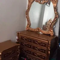 تخت خواب دونفره منبت چوب راش