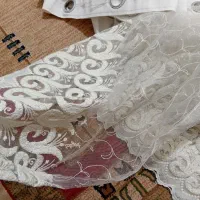 فروش دو عدد پرده گیپور پانچی|پرده، رانر، رومیزی|شیراز, شیخ علی چوپان|دیوار