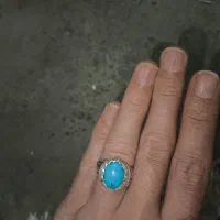انگشتر فیروزه عجمی و حدید سینی