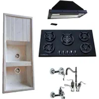 اجاق گاز رومیزی ست کامل سینک و هود اقتصادی ۵/750