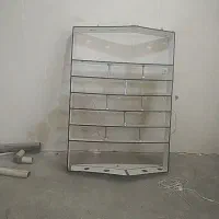 ویترین و اینه و قفسه mdf وزیر تخت فلزی طوری