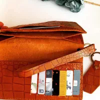 کیف پول وگوشی چرم طبیعی درجه یک دستددز|کیف، کفش، کمربند|ارسنجان, |دیوار