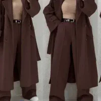 پالتو بلند زنانه رنگ شکلاتی نو اصلا استفاده نشده