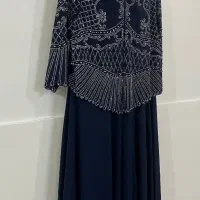 لباس مجلسی سرمه آیی کار شده نگین و مروارید سایز ۴۸|لباس|شهریار, شهرک امیریه|دیوار