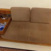 یکدست مبل ال کاملا چوب گردو باطراحی زیبا|مبلمان خانگی و میز عسلی|تهران, دهکده المپیک|دیوار