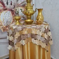 سماور برنجی  زغالی همراه با میز