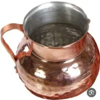 پارچ و شیش عدد لیوان مسی