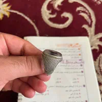 انگشتر نقره سنگین شجر  دور طلا