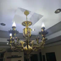 لوستر ۵ شاخه برنزی  (طرح فرشته)|لوستر و چراغ آویز|خرم‌آباد, |دیوار