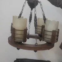 لوستر 4 شاخه چوبی|لوستر و چراغ آویز|مشهد, آزادشهر|دیوار