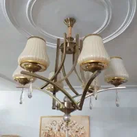 لوستر ۶ شاخه رنگ ثابت برنزی