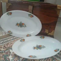 دو عدد دیس و ماهی تابه گل میوه ای