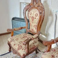 دو دست مبل قدیمی چوب گردو|مبلمان خانگی و میز عسلی|کرمان, |دیوار