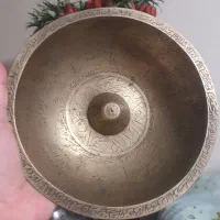 کاسه های برنجی دعا نویس قدیمی 2تا قطر19 و17سانت|کلکسیون اشیاء عتیقه|ساری, |دیوار