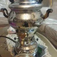 سماور گازی تک ستاره شیرو دسته طلایی برنجی