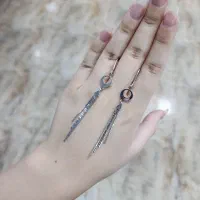 گوشواره آویز بدون نگین نقره اصلی|بدلیجات|کرمانشاه, |دیوار