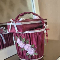 جا دستمال کاغذی و سطل آشغال کار دست