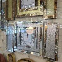 ساعت دیواری آینه ای ساعت ۳ تیکه ایینه ای