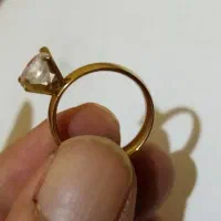 انگشتر تک تاش استیل آب طلا رنگ ثابت