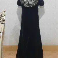 لباس مجلسی شیک مخمل مشگی ونقره ای سنگ دوزی