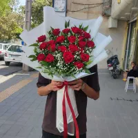 ۲۰شاخه رز هلندی ۸۰۰ دسته گل ماشین عروس تولد گلشهر