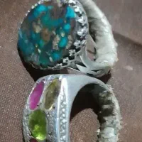 دو انگشتر یاقوت معدنی فیروزه نیشابور|جواهرات|زابل, |دیوار