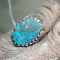 فروش انگشتر فیروزه شجر دست ساززیبا ولی عتیقه