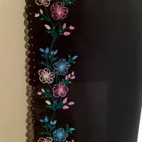 گلدوزی و نگین کاری عبا  لباس وشلوار و روسری