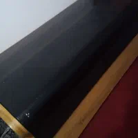 میز مدیریت چوبی با سطح چرم و شیشیه
