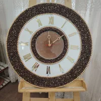 ساعت رزینی زیبا و دستساز،تابلوی گل خشک|ساعت دیواری و تزئینی|شیراز, نصر|دیوار