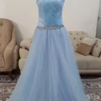 پیراهن لباس شب دخترانه آبی
