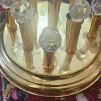 لوستر روکش طلا دو عدد ،لوستر چوبی