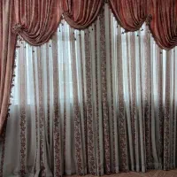 پرده پذیرایی و آشپز خانه به همراه چوب پرده|پرده، رانر، رومیزی|ساوه, |دیوار