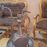 افتابه لگن مسی الماس تراش|کلکسیون اشیاء عتیقه|اصفهان, آبشار|دیوار