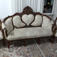 مبل نه نفره چوب گردو منبت کاری