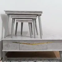 مبل ۷نفره پاناما همراه عسلی|مبلمان خانگی و میز عسلی|هشتگرد, هشتگرد قدیم|دیوار