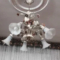 لوستر فلزی پنج شاخه قدیمی