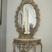 آینه ساعت بوفه برنز