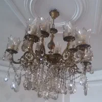 لوستر برنز 6شاخه 12شعله و ساعت برنز