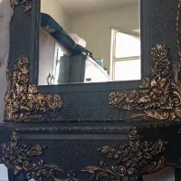 آینه کنسول مشکی طلایی|مبلمان خانگی و میز عسلی|رباط‌کریم, رباط‌کریم|دیوار