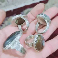 چهار عدد انگشتر نقره سلیمانی رکاب دساز پشت بسته
