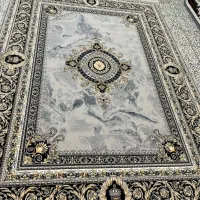 فرش ماشینی تخت فیروزه اطمینان،ورساچه نقره ای