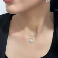گردنبند و نیم ست نقره جواهری خاص پسند دخترانه۹۳۰|بدلیجات|تبریز, |دیوار